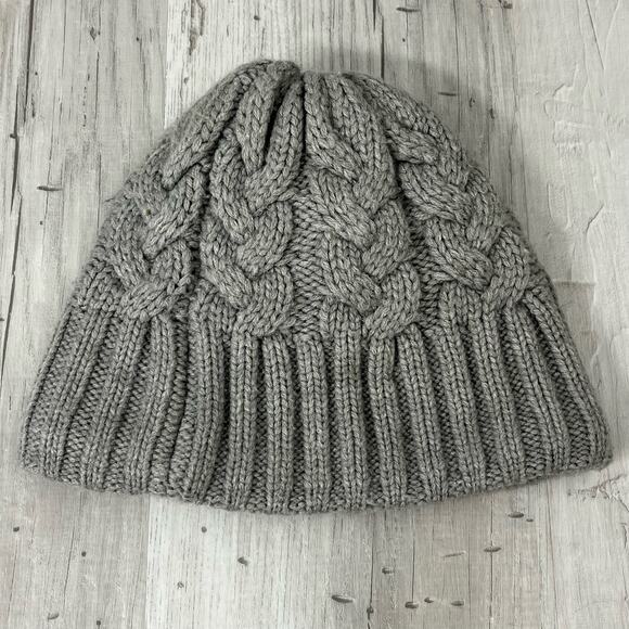 Under Armour Gray Braided Knit Winter Snow Beanie Hat One Size - Picture 2 of 7